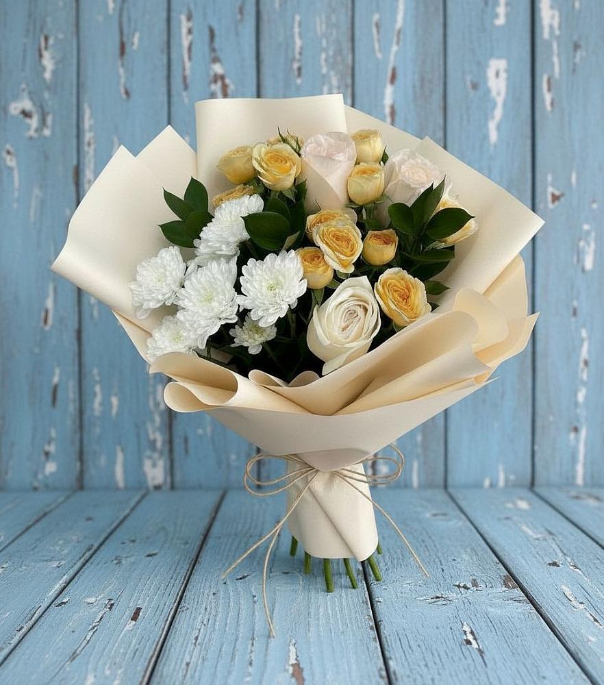 Букет цветов из: Розы и Хризантемы в Ярополец