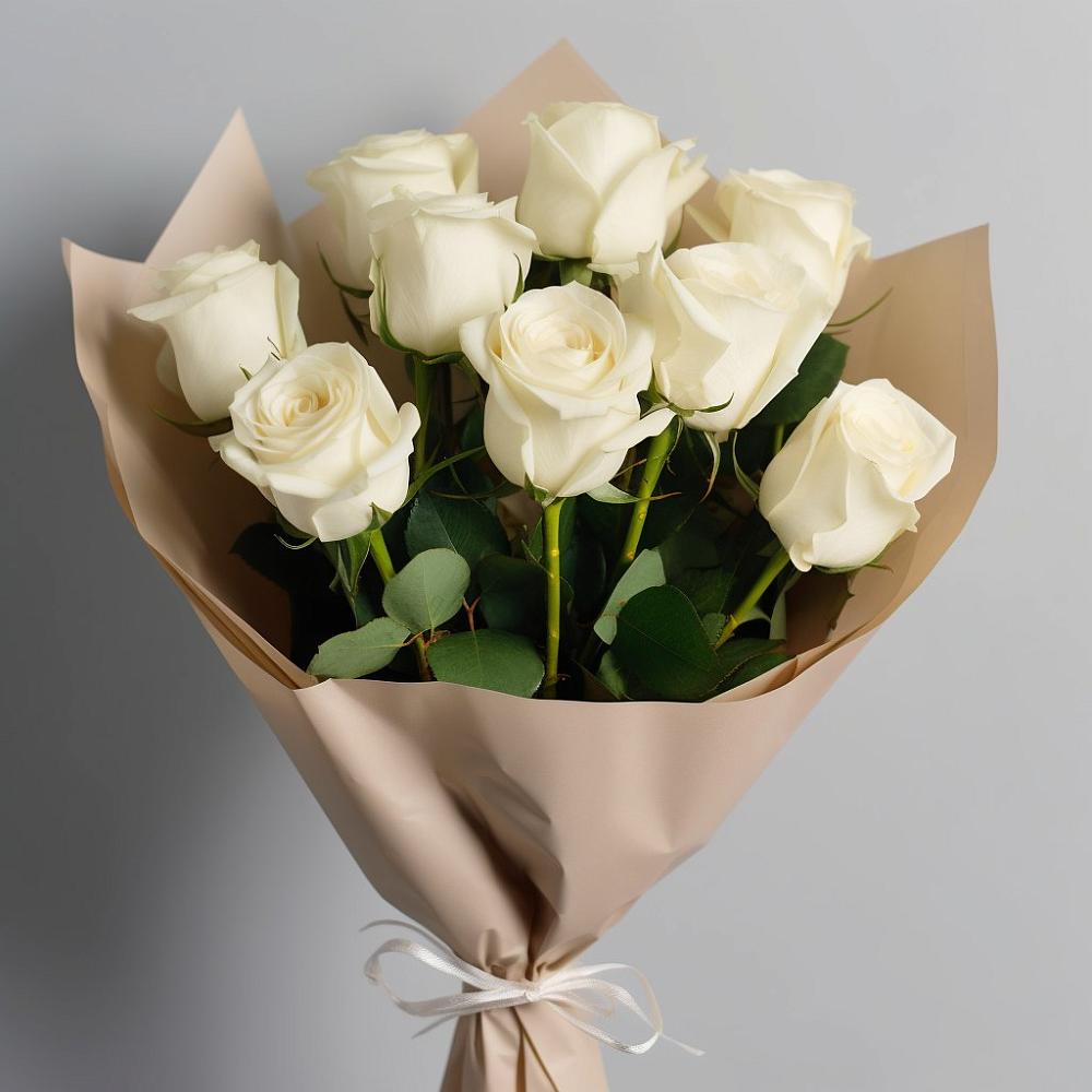 Букет 9 Белых роз Эдлесс Лав в Ярополец