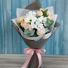 Букет цветов из:  Хризантемы и Розы #REPLACE_PRED# Ярополец