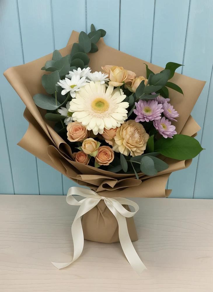 Букет цветов из: Герберы и Хризантемы в Ярополец