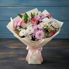 Букет цветов из:  Хризантемы, Альстромерии и Розы в Ярополец
