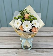 Букет цветов из:  Герберы, Розы и Хризантемы #REPLACE_PRED# Ярополец