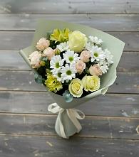 Букет цветов из:  Альстромерии, Розы и Хризантемы #REPLACE_PRED# Ярополец